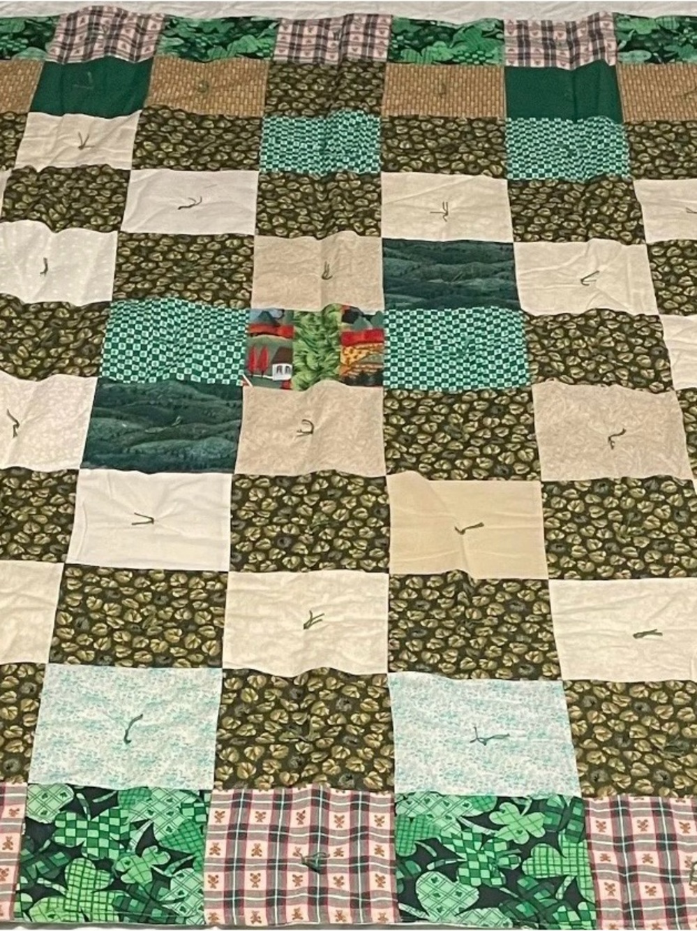 “Greens” Hand Made Quilt